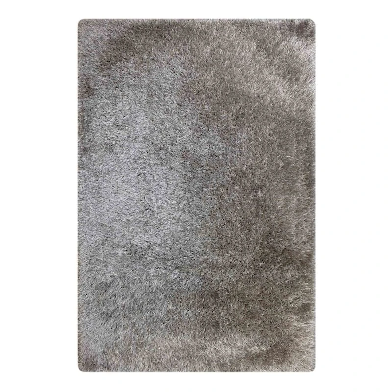 (C199) Eve Silver Shag Area Rug, 4x7 1 (C199) Eve Silver Shag Area Rug, 4x7