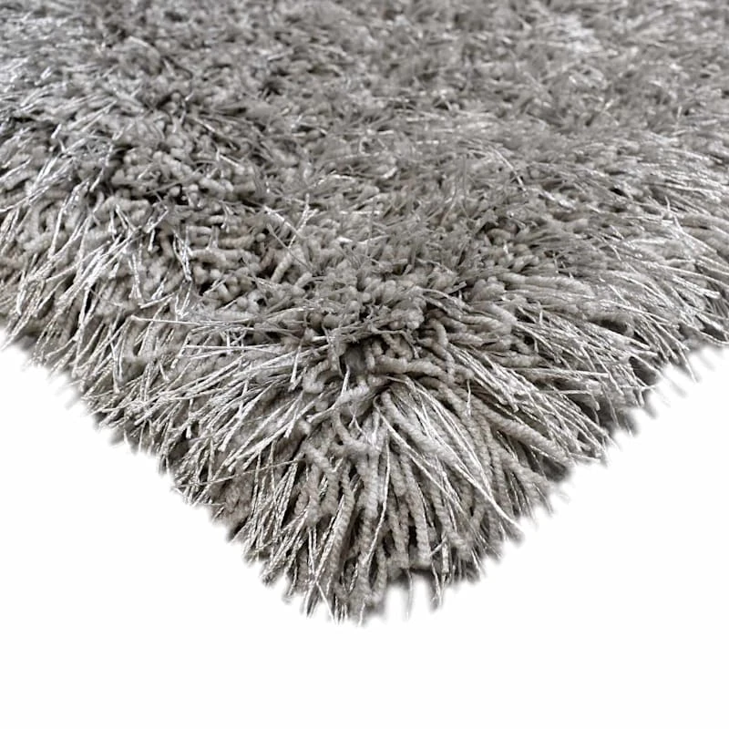 (C199) Eve Silver Shag Area Rug, 4x7 2 (C199) Eve Silver Shag Area Rug, 4x7 - Image 2