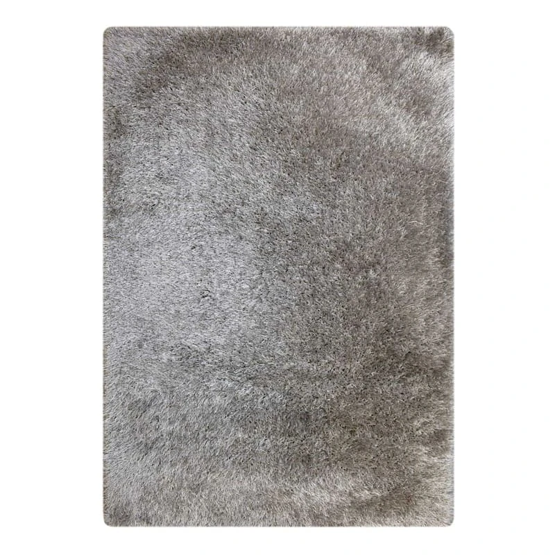 (C199) Eve Silver Shag Area Rug, 6x9 1 (C199) Eve Silver Shag Area Rug, 6x9