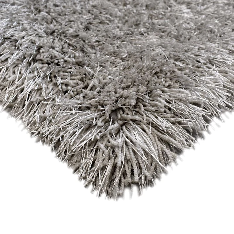 (C199) Eve Silver Shag Area Rug, 6x9 2 (C199) Eve Silver Shag Area Rug, 6x9 - Image 2