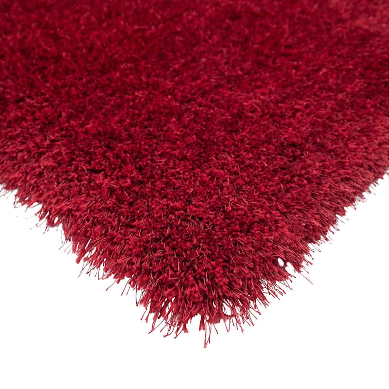 (C24) Plain Red Long Pile Shag, 3x5 2 (C24) Plain Red Long Pile Shag, 3x5 - Image 2