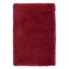 (C24) Plain Red Long Pile Shag, 5x7