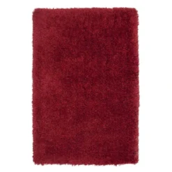 (C24) Plain Red Long Pile Shag, 5x7