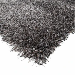 (C67) Mixed Silver & Black Long Pile Shag Area Rug, 7x10 5 (C67) Mixed Silver & Black Long Pile Shag Area Rug, 7x10 -Rugs Sales Store c67 mixed silver black long pile shag area rug 7x10 2