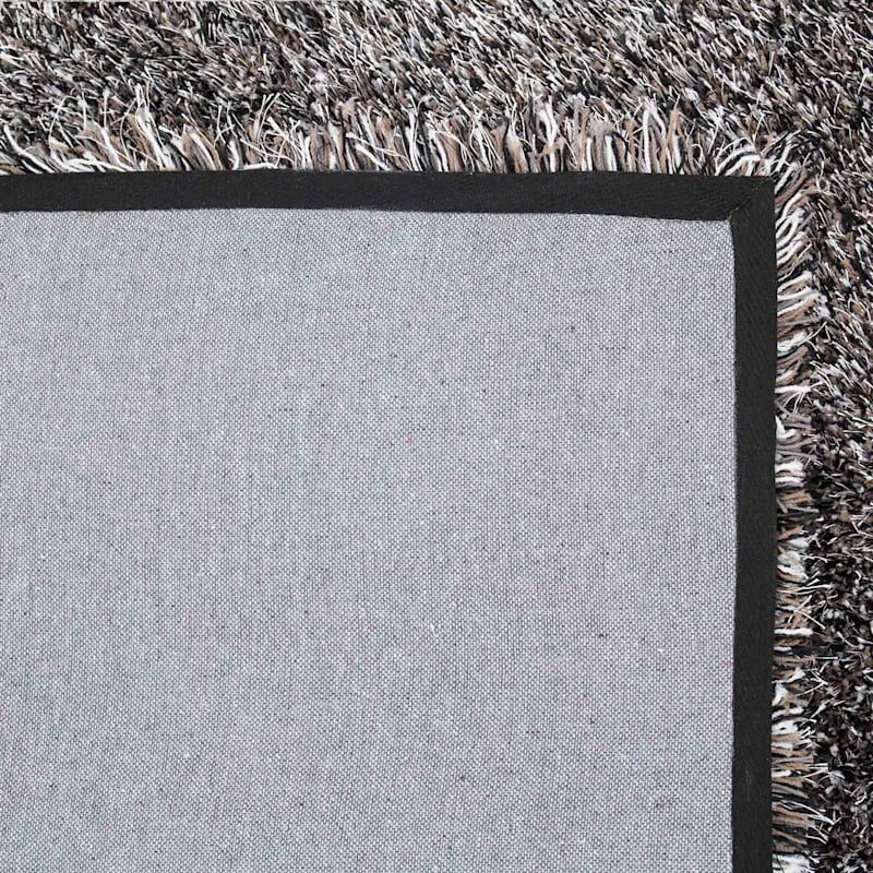 (C67) Mixed Silver & Black Long Pile Shag Area Rug, 7x10 3 (C67) Mixed Silver & Black Long Pile Shag Area Rug, 7x10 - Image 3
