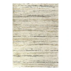 (C99) Sedona Ivory Shag Abstract Design Area Rug, 5x7