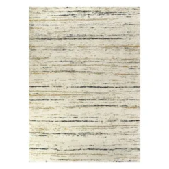 (C99) Sedona Ivory Shag Abstract Design Area Rug, 8x10