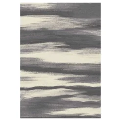 (D340) Gloucester Grey & Ivory Windswept Area Rug, 5x7