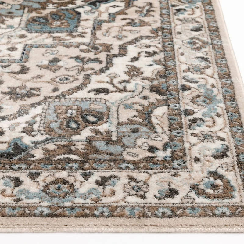 (D428) Ridley Floral Blue Woven Area Rug, 8x10 2 (D428) Ridley Floral Blue Woven Area Rug, 8x10 - Image 2