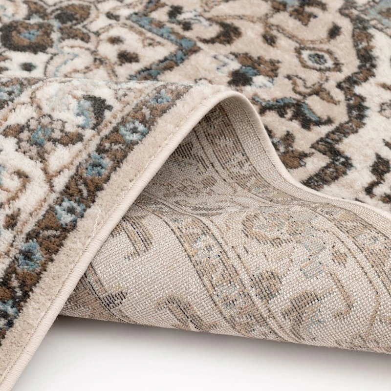 (D428) Ridley Floral Blue Woven Area Rug, 8x10 3 (D428) Ridley Floral Blue Woven Area Rug, 8x10 - Image 3