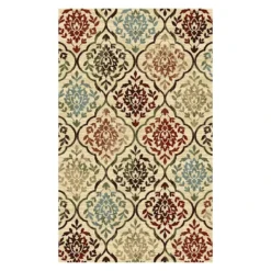 (D442) Oriental Ogee Floral Design Area Rug, 7x10