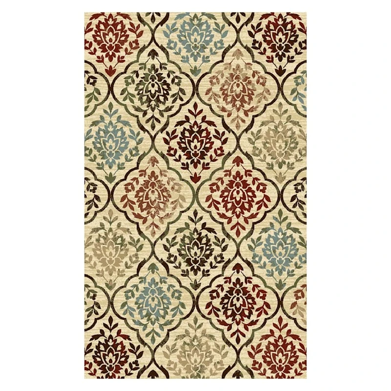 (D442) Oriental Ogee Floral Design Area Rug, 7x10 1 (D442) Oriental Ogee Floral Design Area Rug, 7x10