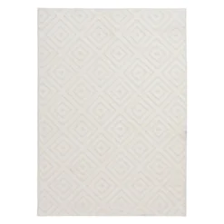 (D456) Ronin Ivory Tufted Non-Slip Area Rug, 8x10
