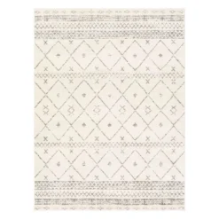 (D483) Found & Fable Roma Ivory Diamond Design Area Rug, 8x10