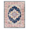 (D494) Found & Fable Floransa Blue & Pink Medallion Area Rug, 5x7