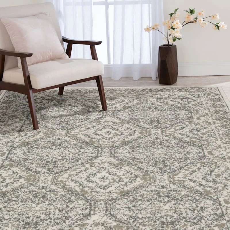 (D512) Honeybloom Norway Aleeza Grey Area Rug, 8x10 4 (D512) Honeybloom Norway Aleeza Grey Area Rug, 8x10 - Image 4
