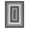 (D515) Black & White Braided Area Rug, 5x7