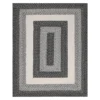(D515) Black & White Braided Area Rug, 8x10