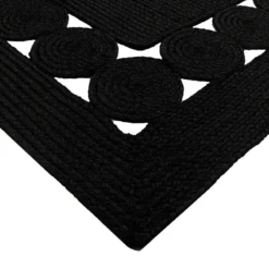 (D517) Found & Fable Black Braided Area Rug, 5x7 -Rugs Sales Store d517 found fable black braided area rug 5x7 5
