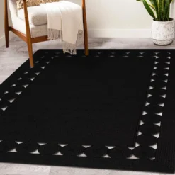 (D517) Found & Fable Black Braided Area Rug, 5x7 -Rugs Sales Store d517 found fable black braided area rug 5x7 8