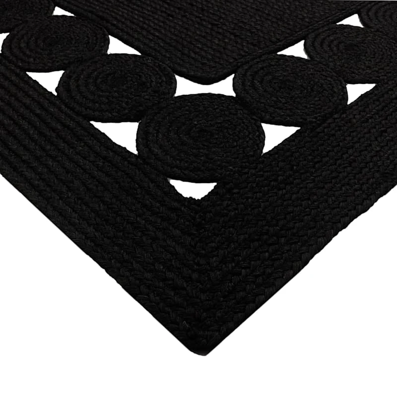 (D517) Found & Fable Black Braided Area Rug, 8x10 2 (D517) Found & Fable Black Braided Area Rug, 8x10 - Image 2