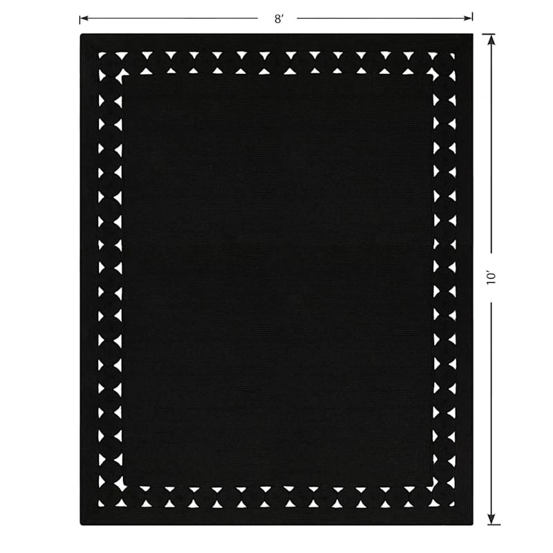 (D517) Found & Fable Black Braided Area Rug, 8x10 5 (D517) Found & Fable Black Braided Area Rug, 8x10 - Image 5