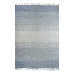 (D522) Blue Ombre Fringe Area Rug, 7x10