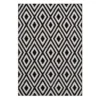 (D532) Black & White Diamond Design Area Rug, 8x10