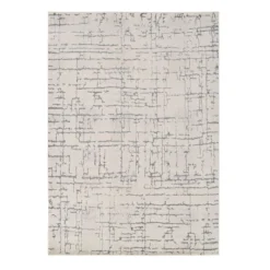 (D533) Crosby St Cleo Neutral Abstract Area Rug, 5x7