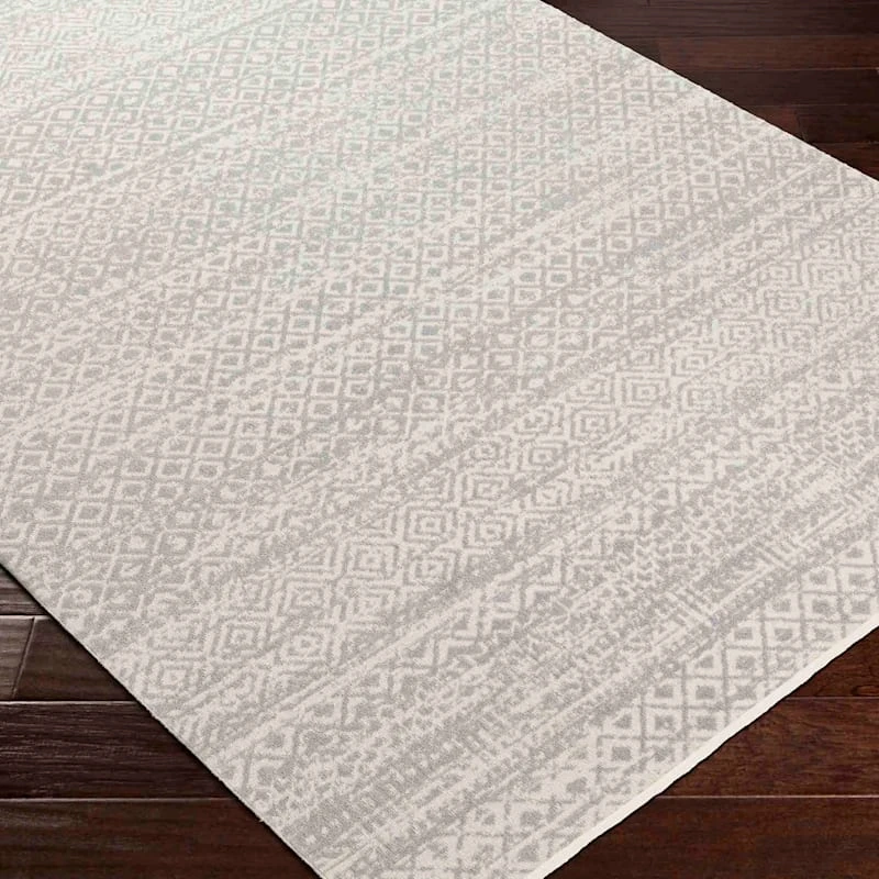 (D556) Lavadora Grey Global Design Washable Area Rug, 5x7 2 (D556) Lavadora Grey Global Design Washable Area Rug, 5x7 - Image 2