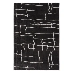 (D557) Mirabella Black Accent Rug, 2x4