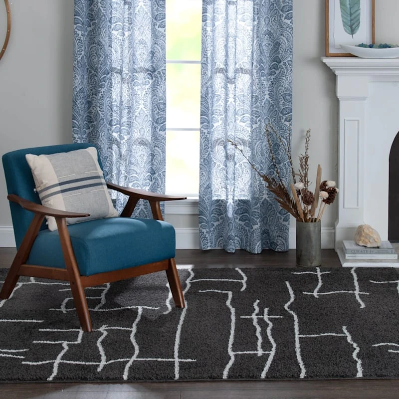 (D557) Mirabella Black Accent Rug, 2x4 7 (D557) Mirabella Black Accent Rug, 2x4 - Image 7