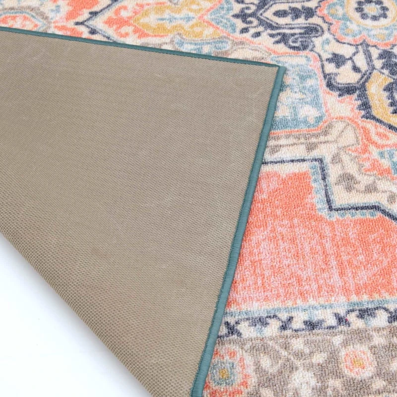 (D561) Venus Pink Multicolor Medallion Area Rug, 5x7 6 (D561) Venus Pink Multicolor Medallion Area Rug, 5x7 - Image 6