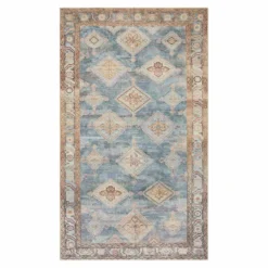 (D569) Freya Blue Multicolor Medallion Washable Accent Rug, 3x5