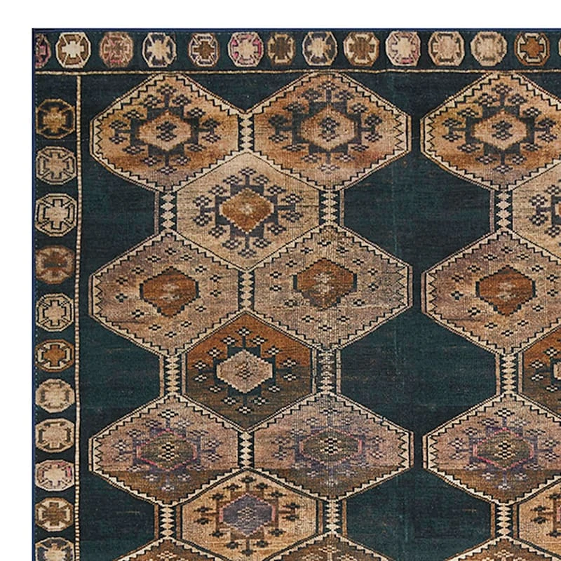 (D571) Freya Black Medallion Washable Area Rug, 8x10 2 (D571) Freya Black Medallion Washable Area Rug, 8x10 - Image 2