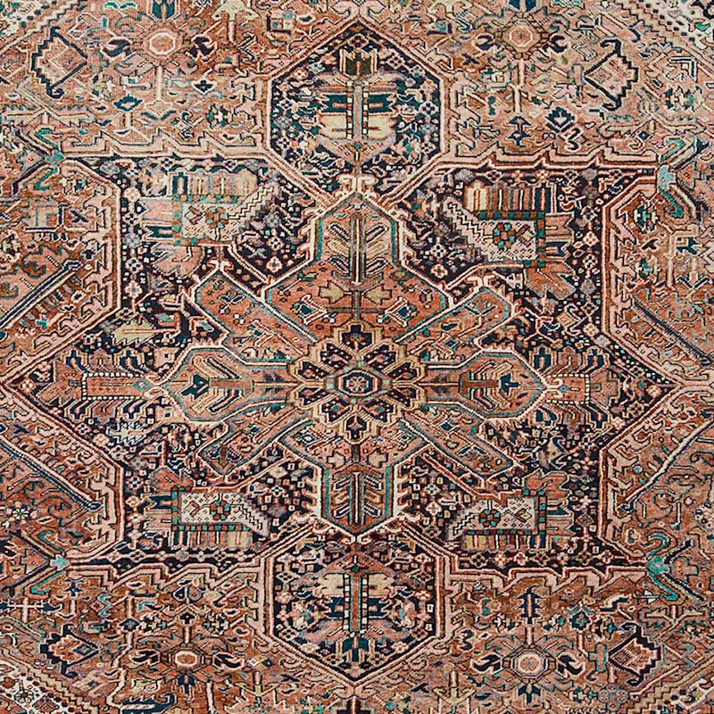 (D574) Freya Red Medallion Washable Area Rug, 8x10 2 (D574) Freya Red Medallion Washable Area Rug, 8x10 - Image 2