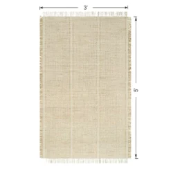 (D583) Honeybloom Mason Natural Fringe Accent Rug, 3x5 12 (D583) Honeybloom Mason Natural Fringe Accent Rug, 3x5 -Rugs Sales Store d583 honeybloom mason natural fringe accent rug 3x5 6