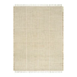 (D583) Honeybloom Mason Natural Fringe Area Rug, 5x7