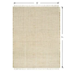 (D583) Honeybloom Mason Natural Fringe Area Rug, 5x7 12 (D583) Honeybloom Mason Natural Fringe Area Rug, 5x7 -Rugs Sales Store d583 honeybloom mason natural fringe area rug 5x7 6