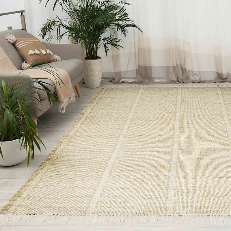 (D583) Honeybloom Mason Natural Fringe Area Rug, 5x7 7 (D583) Honeybloom Mason Natural Fringe Area Rug, 5x7 - Image 7