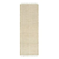 (D583) Honeybloom Mason Natural Fringe Runner, 2x7