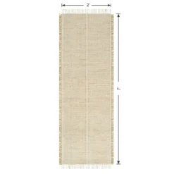 (D583) Honeybloom Mason Natural Fringe Runner, 2x7 12 (D583) Honeybloom Mason Natural Fringe Runner, 2x7 -Rugs Sales Store d583 honeybloom mason natural fringe runner 2x7 6