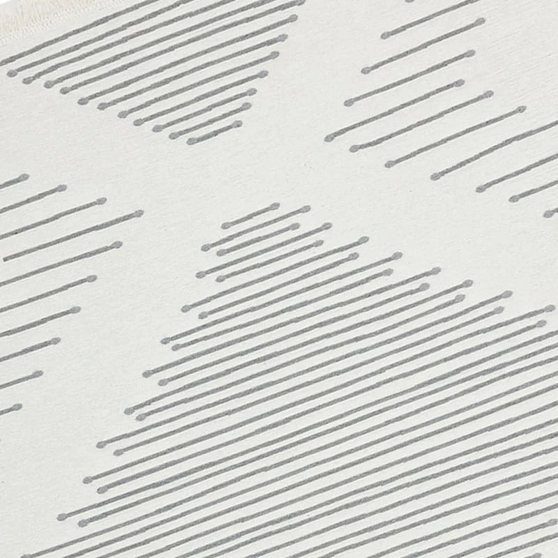 (D586) Arya Grey Diamond Design Washable Area Rug, 5x7 4 (D586) Arya Grey Diamond Design Washable Area Rug, 5x7 - Image 4