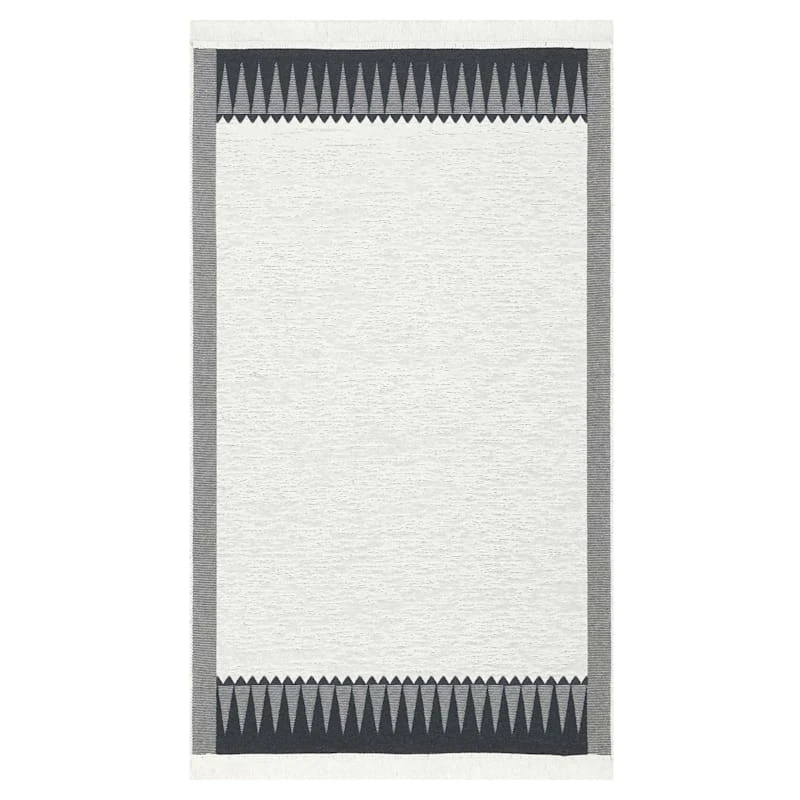(D587) Found & Fable Arya Black & White Washable Accent Rug, 3x5 1 (D587) Found & Fable Arya Black & White Washable Accent Rug, 3x5