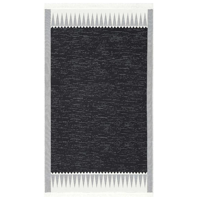 (D587) Found & Fable Arya Black & White Washable Accent Rug, 3x5 2 (D587) Found & Fable Arya Black & White Washable Accent Rug, 3x5 - Image 2