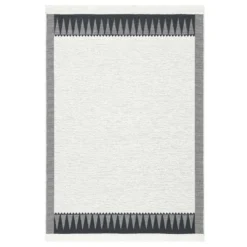 (D587) Found & Fable Arya Black & White Washable Area Rug, 5x7