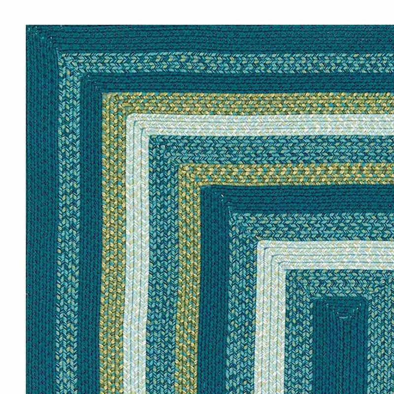 (E133) Kingsburg Blue Braided Indoor & Outdoor Area Rug, 5x7 2 (E133) Kingsburg Blue Braided Indoor & Outdoor Area Rug, 5x7 - Image 2