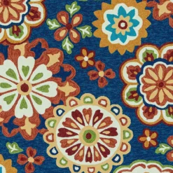 (E138) Santa Monica Multicolored Medallion Indoor & Outdoor Area Rug, 5x7 6 (E138) Santa Monica Multicolored Medallion Indoor & Outdoor Area Rug, 5x7 -Rugs Sales Store e138 santa monica multicolored medallion indoor outdoor area rug 5x7 3