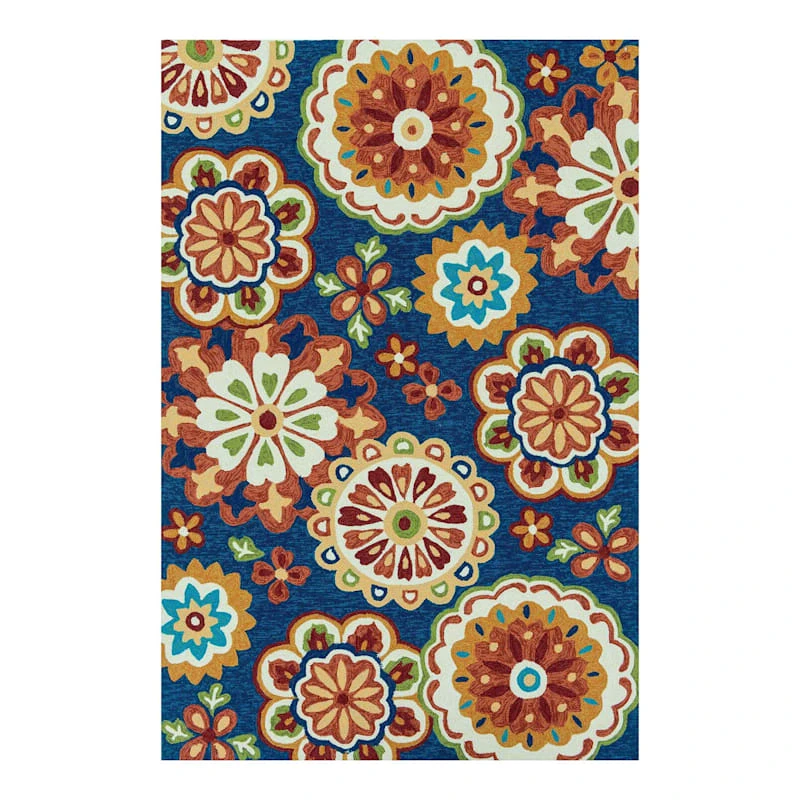 (E138) Santa Monica Multicolored Medallion Indoor & Outdoor Area Rug, 8x10 1 (E138) Santa Monica Multicolored Medallion Indoor & Outdoor Area Rug, 8x10