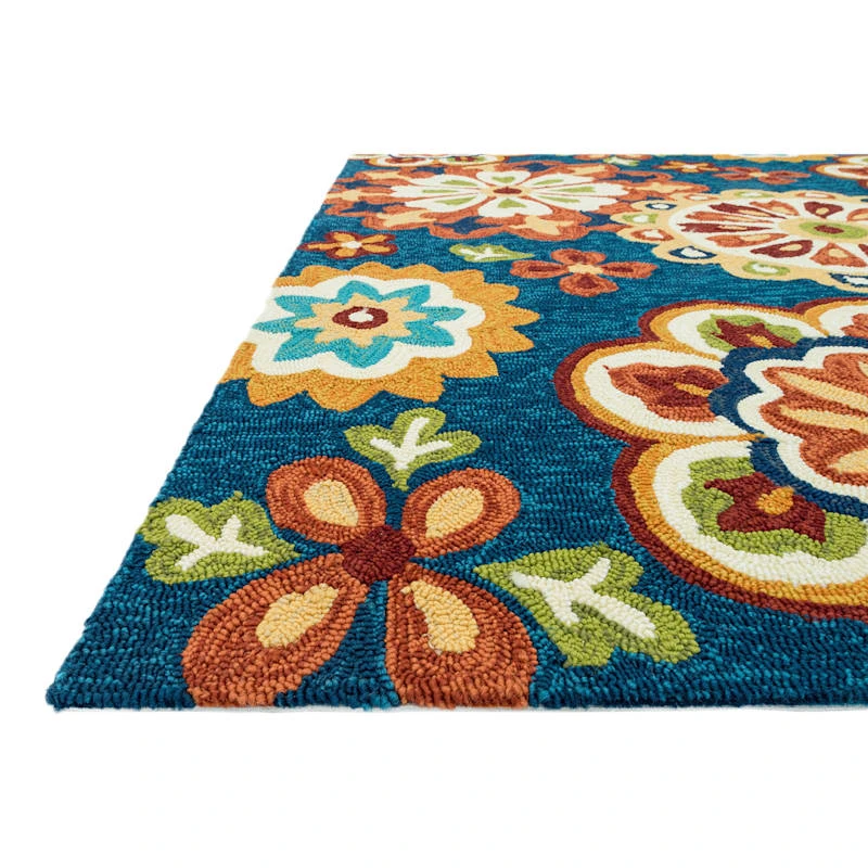 (E138) Santa Monica Multicolored Medallion Indoor & Outdoor Area Rug, 8x10 2 (E138) Santa Monica Multicolored Medallion Indoor & Outdoor Area Rug, 8x10 - Image 2